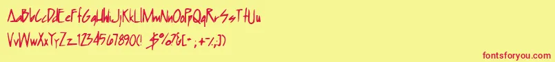 Humpbunny Font – Red Fonts on Yellow Background
