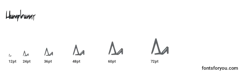 Humpbunny Font Sizes