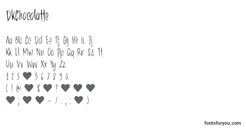 DkChocolatte Font – alphabet, numbers, special characters