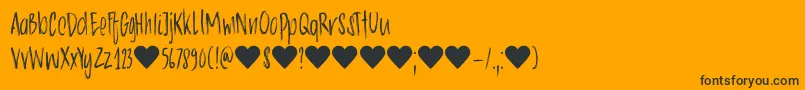 DkChocolatte-Schriftart – Schwarze Schriften auf orangefarbenem Hintergrund