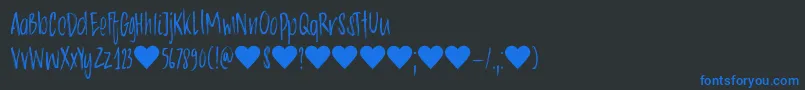 DkChocolatte Font – Blue Fonts on Black Background