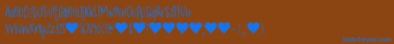 DkChocolatte Font – Blue Fonts on Brown Background