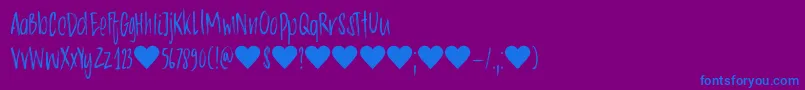 DkChocolatte-Schriftart – Blaue Schriften auf violettem Hintergrund