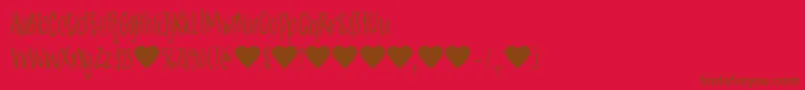 DkChocolatte Font – Brown Fonts on Red Background