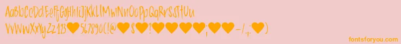 DkChocolatte-Schriftart – Orangefarbene Schriften auf rosa Hintergrund