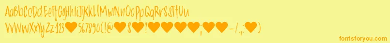 DkChocolatte Font – Orange Fonts on Yellow Background