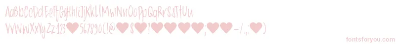 Fonte DkChocolatte – fontes rosa em um fundo branco