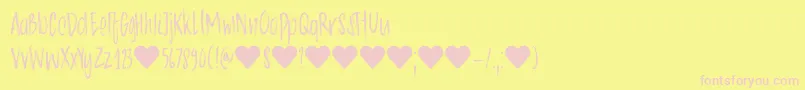 DkChocolatte Font – Pink Fonts on Yellow Background