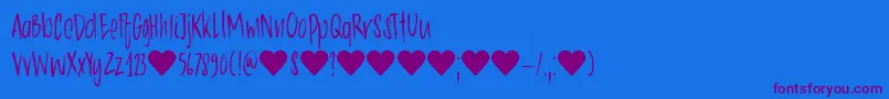 DkChocolatte Font – Purple Fonts on Blue Background
