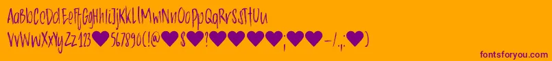 DkChocolatte Font – Purple Fonts on Orange Background