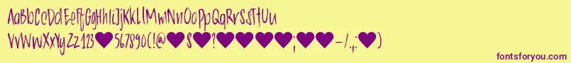 DkChocolatte Font – Purple Fonts on Yellow Background