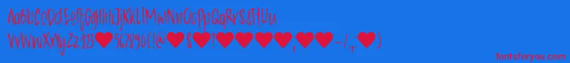 DkChocolatte Font – Red Fonts on Blue Background
