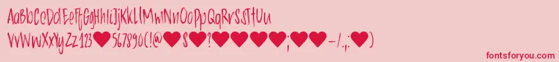 DkChocolatte Font – Red Fonts on Pink Background