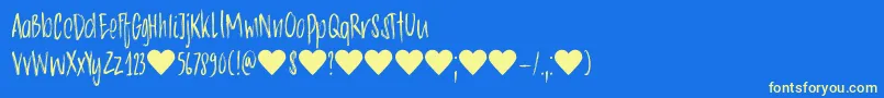 DkChocolatte Font – Yellow Fonts on Blue Background