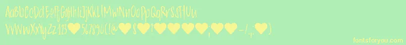 DkChocolatte Font – Yellow Fonts on Green Background