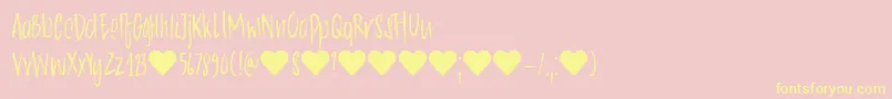 DkChocolatte Font – Yellow Fonts on Pink Background