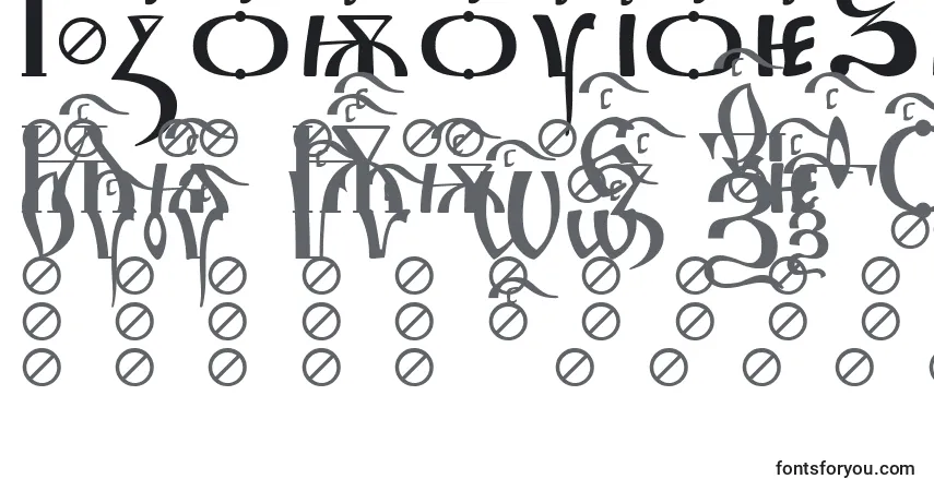 Schriftart IrmologionSlovotitled – Alphabet, Zahlen, spezielle Symbole