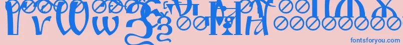 IrmologionSlovotitled Font – Blue Fonts on Pink Background