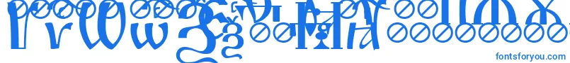 Fonte IrmologionSlovotitled – fontes azuis em um fundo branco
