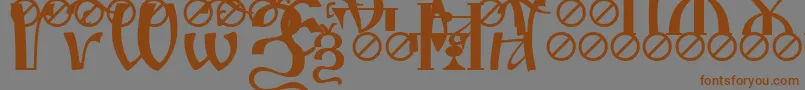 IrmologionSlovotitled-Schriftart – Braune Schriften auf grauem Hintergrund