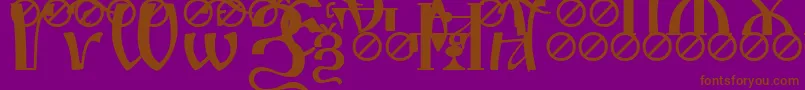 IrmologionSlovotitled Font – Brown Fonts on Purple Background