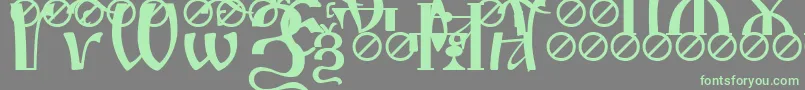 IrmologionSlovotitled-Schriftart – Grüne Schriften auf grauem Hintergrund