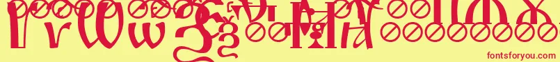 IrmologionSlovotitled-Schriftart – Rote Schriften auf gelbem Hintergrund