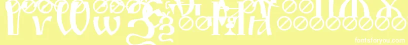 Шрифт IrmologionSlovotitled – белые шрифты на жёлтом фоне