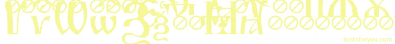 Шрифт IrmologionSlovotitled – жёлтые шрифты на белом фоне