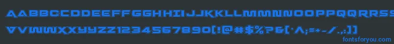 Quarkstormacad Font – Blue Fonts on Black Background