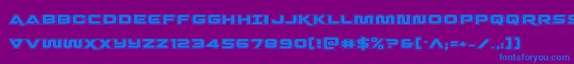 Quarkstormacad-Schriftart – Blaue Schriften auf violettem Hintergrund