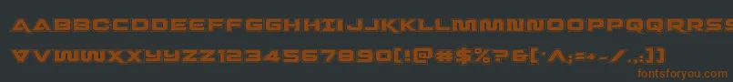 Quarkstormacad-fontti – ruskeat fontit mustalla taustalla