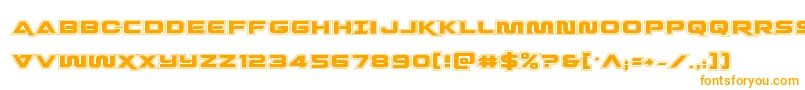フォントQuarkstormacad – 白い背景にオレンジのフォント