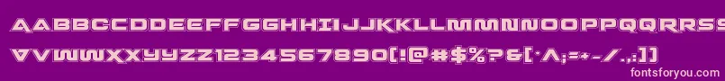 Quarkstormacad-Schriftart – Rosa Schriften auf violettem Hintergrund