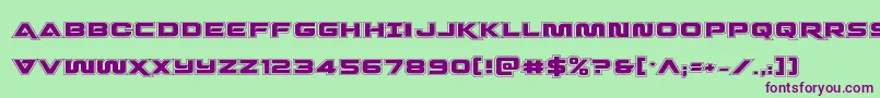 Quarkstormacad Font – Purple Fonts on Green Background