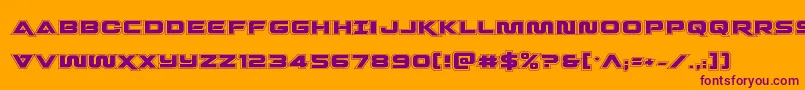 Шрифт Quarkstormacad – фиолетовые шрифты на оранжевом фоне