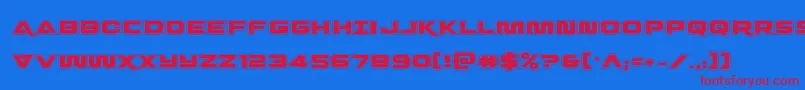 Quarkstormacad Font – Red Fonts on Blue Background