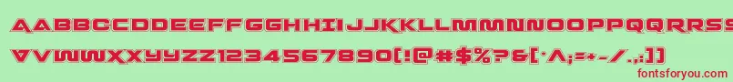 Quarkstormacad Font – Red Fonts on Green Background
