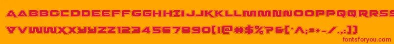 Шрифт Quarkstormacad – красные шрифты на оранжевом фоне