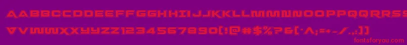 Quarkstormacad-Schriftart – Rote Schriften auf violettem Hintergrund