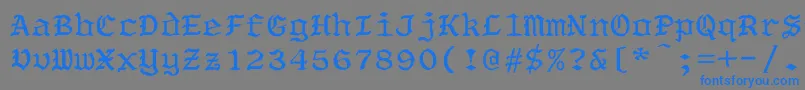 OldeworldBoldWd-Schriftart – Blaue Schriften auf grauem Hintergrund
