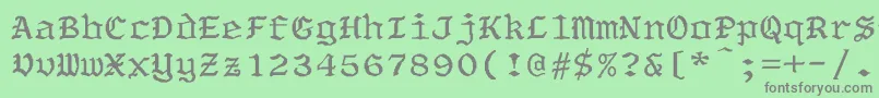 フォントOldeworldBoldWd – 緑の背景に灰色の文字