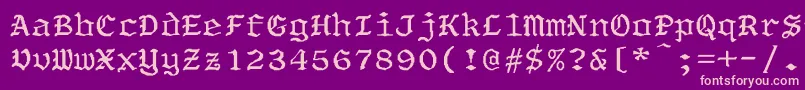 フォントOldeworldBoldWd – 紫の背景にピンクのフォント