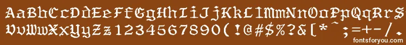 フォントOldeworldBoldWd – 茶色の背景に白い文字