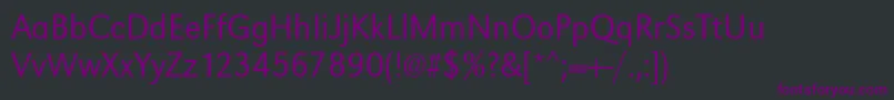 Czcionka Urwgrotesktlignar – fioletowe czcionki na czarnym tle