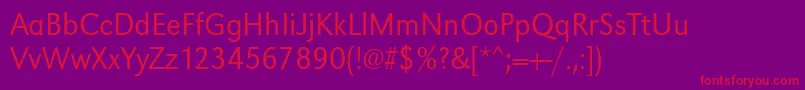 Urwgrotesktlignar Font – Red Fonts on Purple Background