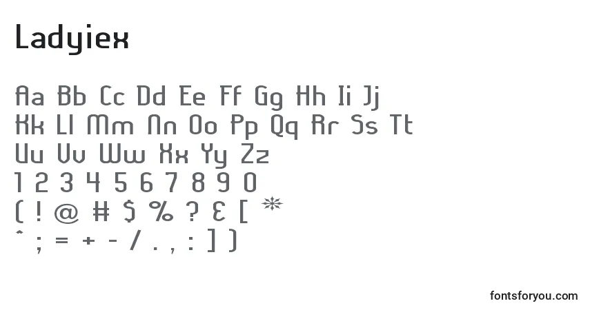 Fuente Ladyiex - alfabeto, números, caracteres especiales