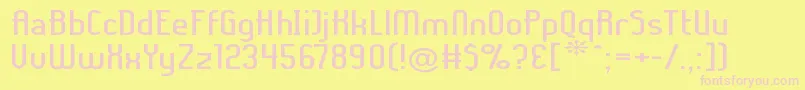 Ladyiex-Schriftart – Rosa Schriften auf gelbem Hintergrund