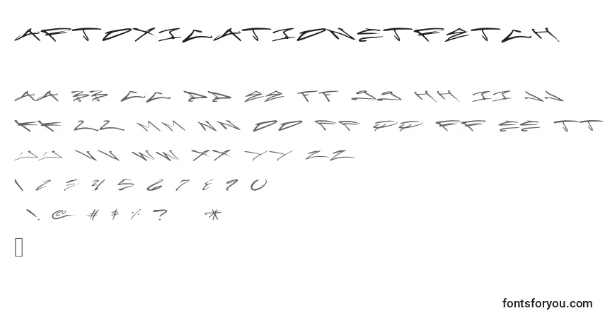 Czcionka ArtoxicationStretch – alfabet, cyfry, specjalne znaki
