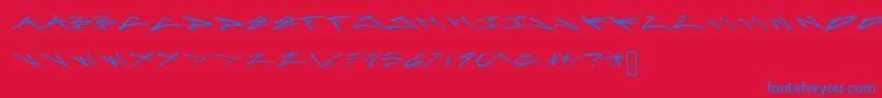 ArtoxicationStretch-Schriftart – Blaue Schriften auf rotem Hintergrund